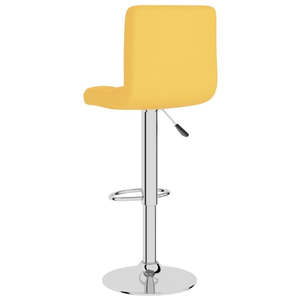 vidaXL bāra krēsli, 2 gab., sinepju dzeltens audums cena un informācija | Virtuves un ēdamistabas krēsli | 220.lv