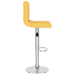 vidaXL bāra krēsli, 2 gab., sinepju dzeltens audums cena un informācija | Virtuves un ēdamistabas krēsli | 220.lv