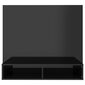 vidaXL sienas TV plaukts, spīdīgi melns, 102x23,5x90 cm, skaidu plātne cena un informācija | TV galdiņi | 220.lv