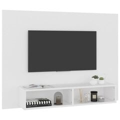 vidaXL sienas TV plaukts, balts, 120x23,5x90 cm, skaidu plāksne цена и информация | Тумбы под телевизор | 220.lv