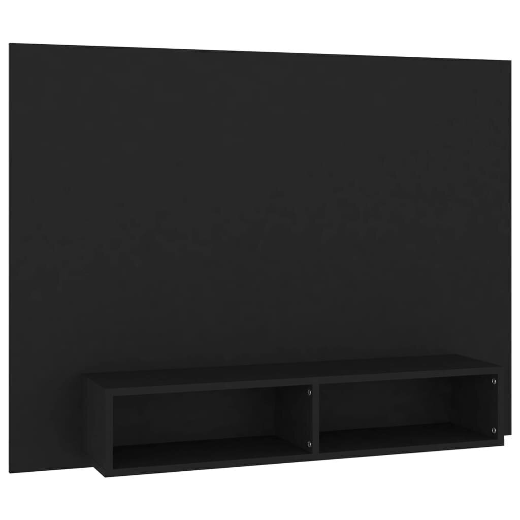 vidaXL sienas TV plaukts, melns, 120x23,5x90 cm, skaidu plātne цена и информация | TV galdiņi | 220.lv