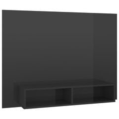 vidaXL sienas TV plaukts, spīdīgi pelēks, 120x23,5x90cm, skaidu plātne cena un informācija | TV galdiņi | 220.lv