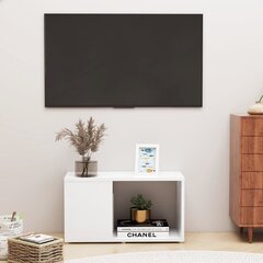 vidaXL TV skapis, balts, 60x24x32 cm, kokskaidu plātne цена и информация | Тумбы под телевизор | 220.lv