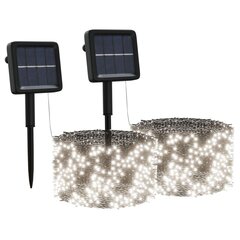 vidaXL solārā lampiņu virtene, 2 gab., 2x200 LED, vēsi balta cena un informācija | Ziemassvētku dekorācijas | 220.lv