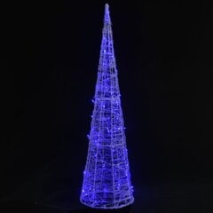 vidaXL LED lampiņu dekorācija, akrils, piramīda, 90 cm, zila cena un informācija | Ziemassvētku dekorācijas | 220.lv