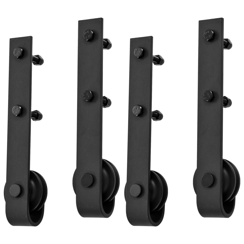 vidaXL bīdāmo durvju sistēmas, 2 gab., 200 cm, melns tērauds цена и информация | Iekšdurvis | 220.lv