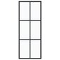 vidaXL bīdāmās durvis, 76x205 cm, ESG stikls, melns alumīnijs cena un informācija | Iekšdurvis | 220.lv
