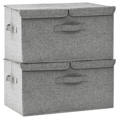 vidaXL uzglabāšanas kastes, 2 gab., 50x30x25 cm, audums, pelēkas cena un informācija | Veļas grozi un mantu uzglabāšanas kastes | 220.lv