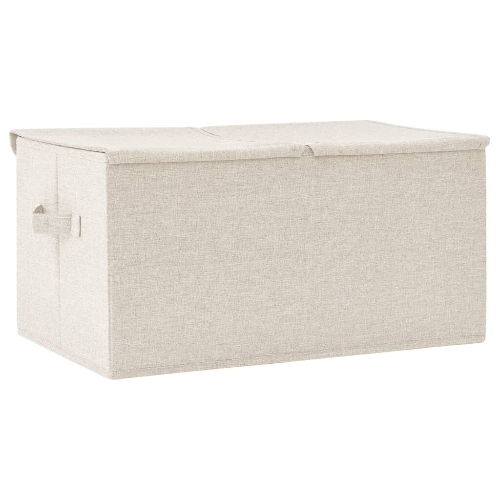 vidaXL uzglabāšanas kastes, 50x30x25 cm, audums, krēmkrāsas cena un informācija | Veļas grozi un mantu uzglabāšanas kastes | 220.lv