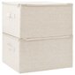 vidaXL uzglabāšanas kastes, 2 gab., 43x34x23 cm, audums, krēmkrāsas cena un informācija | Veļas grozi un mantu uzglabāšanas kastes | 220.lv