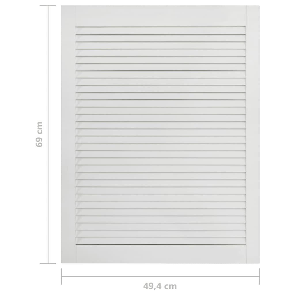 vidaXL žalūziju durvis, 2 gab., balts priedes masīvkoks, 69x49,4 cm cena un informācija | Žalūzijas | 220.lv