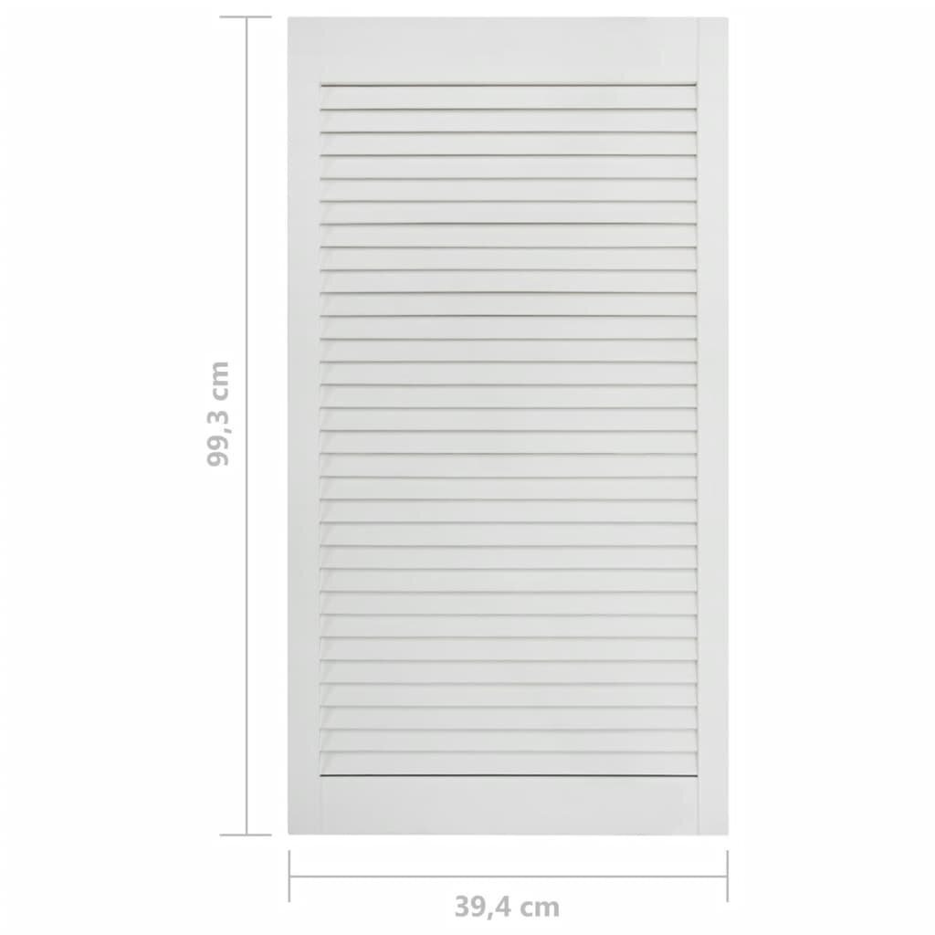 vidaXL žalūziju durvis, 2 gab., balts priedes masīvkoks, 99,3x39,4 cm cena un informācija | Žalūzijas | 220.lv