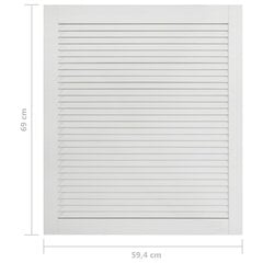 vidaXL žalūziju durvis, balts priedes masīvkoks, 69x59,4 cm цена и информация | Жалюзи | 220.lv