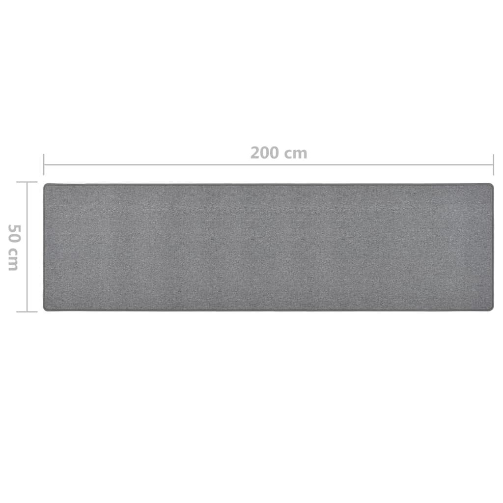 vidaXL paklāja celiņš, tumši pelēks, 50x200 cm cena un informācija | Paklāji | 220.lv