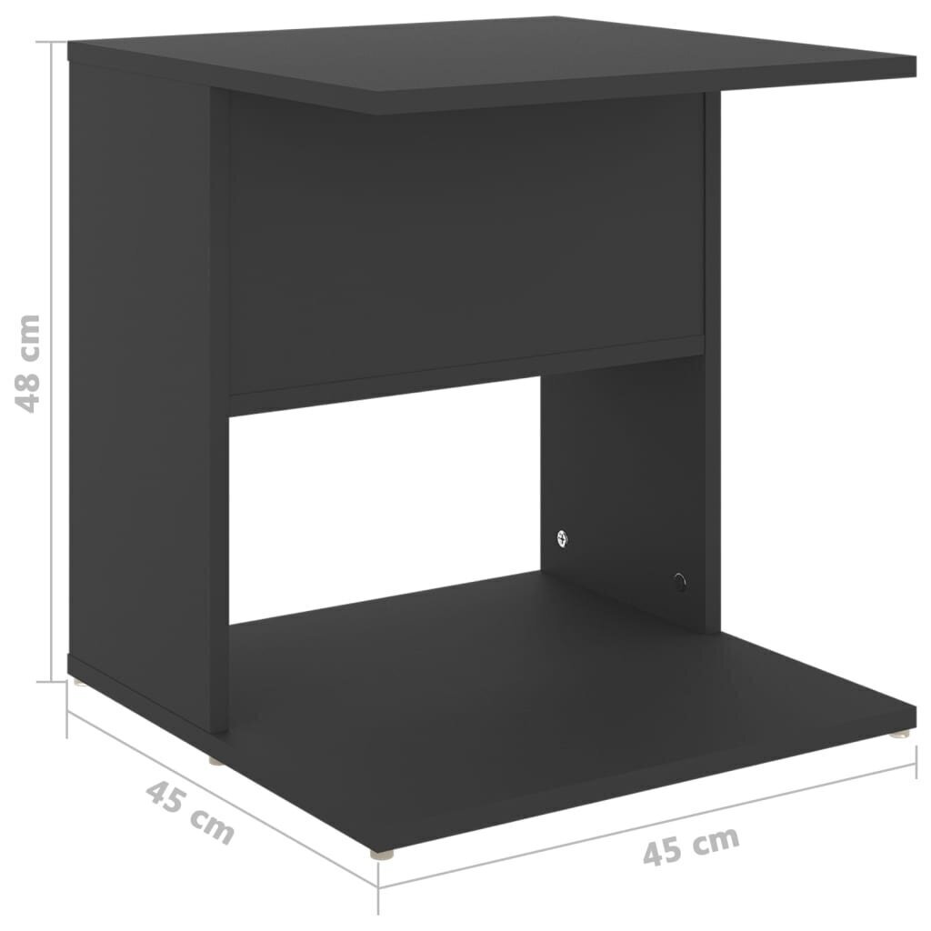 vidaXL galdiņš, pelēks, 45x45x48 cm, skaidu plāksne cena un informācija | Žurnālgaldiņi | 220.lv