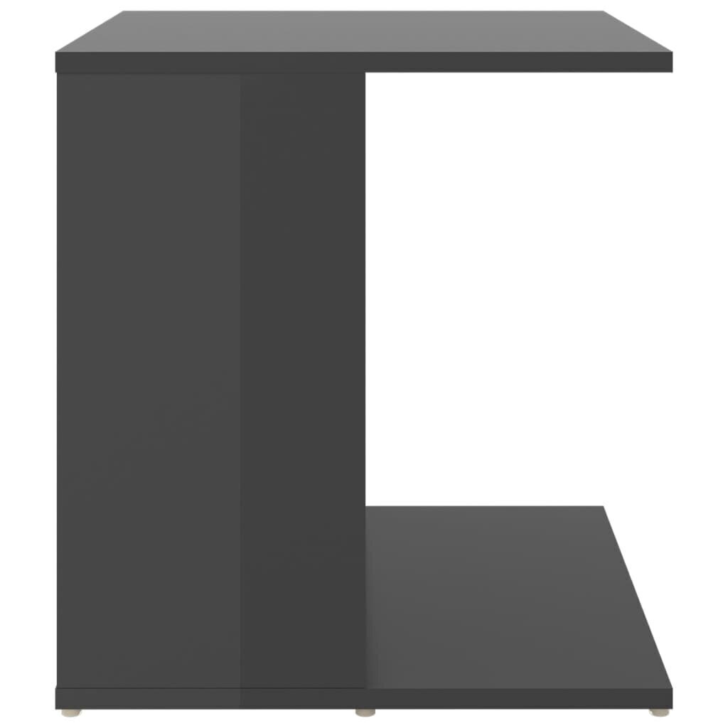 vidaXL galdiņš, spīdīgi pelēks, 45x45x48 cm, skaidu plāksne cena un informācija | Žurnālgaldiņi | 220.lv