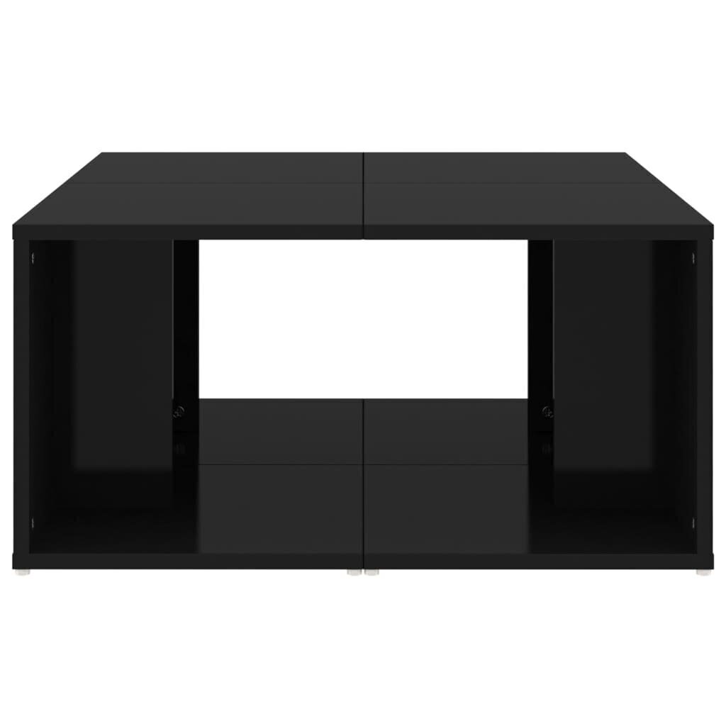 vidaXL kafijas galdiņi, 4 gab., 33x33x33 cm, melni, skaidu plāksne cena un informācija | Žurnālgaldiņi | 220.lv