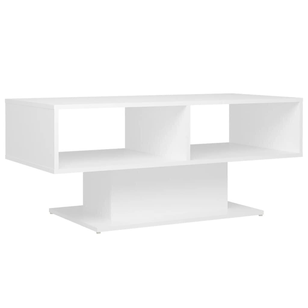 vidaXL kafijas galdiņš, balts, 103,5x50x44,5 cm, skaidu plāksne cena un informācija | Žurnālgaldiņi | 220.lv