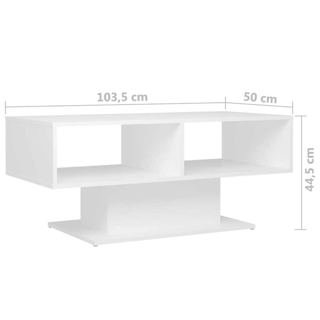 vidaXL kafijas galdiņš, balts, 103,5x50x44,5 cm, skaidu plāksne цена и информация | Žurnālgaldiņi | 220.lv