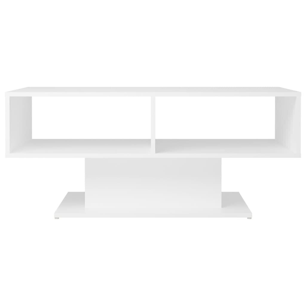 vidaXL kafijas galdiņš, balts, 103,5x50x44,5 cm, skaidu plāksne цена и информация | Žurnālgaldiņi | 220.lv