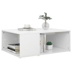 vidaXL kafijas galdiņš, spīdīgi balts, 90x67x33 cm, kokskaidu plāksne cena un informācija | Žurnālgaldiņi | 220.lv