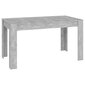 vidaXL virtuves galds, betona pelēks, 140x74,5x76 cm, skaidu plāksne cena un informācija | Virtuves galdi, ēdamgaldi | 220.lv