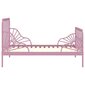vidaXL gultas rāmis, pagarināms, rozā metāls, 80x130/200 cm цена и информация | Gultas | 220.lv