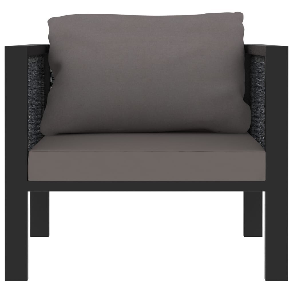 vidaXL moduļu dīvāns ar spilveniem, antracītpelēka PE rotangpalma цена и информация | Dīvāni | 220.lv