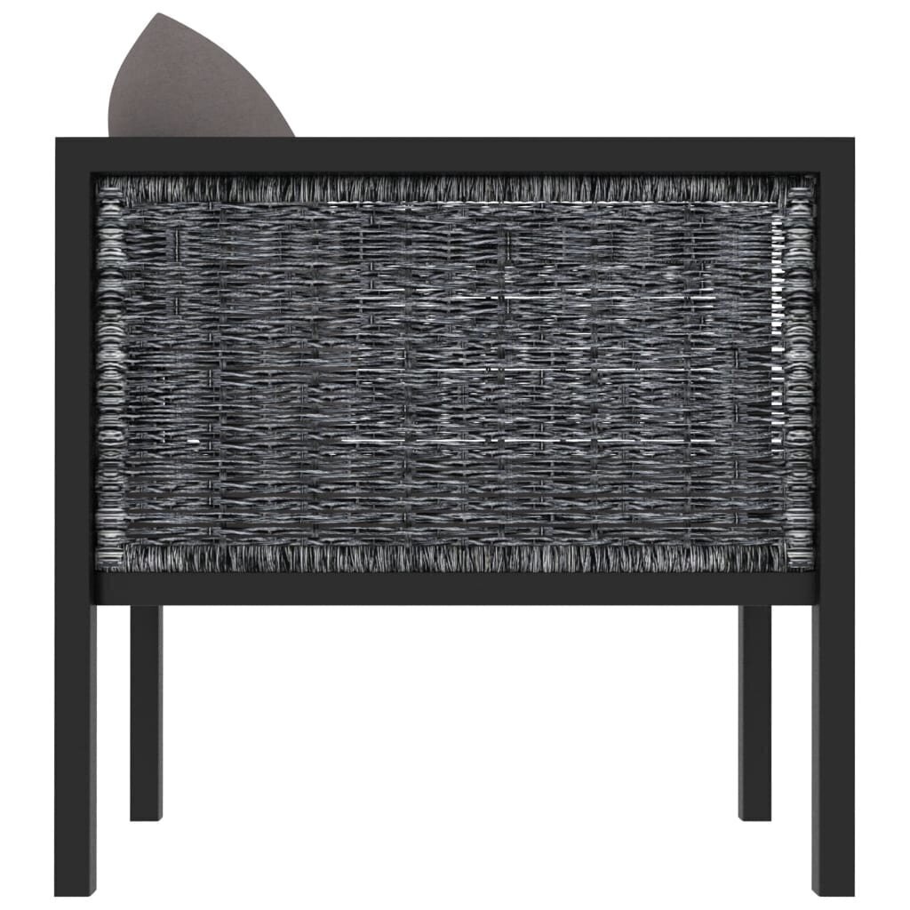 vidaXL moduļu dīvāns ar spilveniem, antracītpelēka PE rotangpalma cena un informācija | Dīvāni | 220.lv