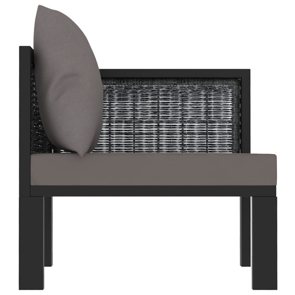 vidaXL moduļu stūra dīvāns ar kreiso roku balstu, PE rotangpalma cena un informācija | Dīvāni | 220.lv