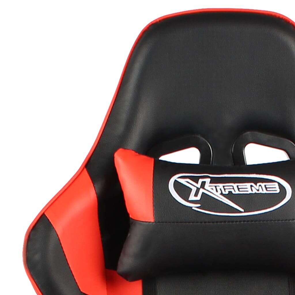 vidaXL datorspēļu krēsls ar kāju balstu, grozāms, sarkans, PVC cena un informācija | Biroja krēsli | 220.lv