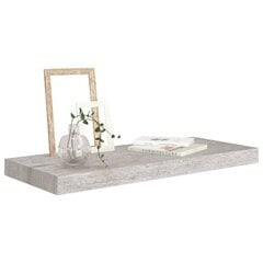 vidaXL sienas plaukti, 4 gab., betona pelēki, 60x23,5x3,8 cm, MDF цена и информация | Полки | 220.lv