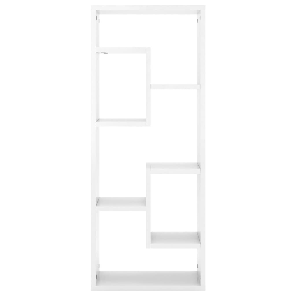 vidaXL sienas plaukts, spīdīgi balts, 36x16x90 cm, skaidu plāksne cena un informācija | Plaukti | 220.lv
