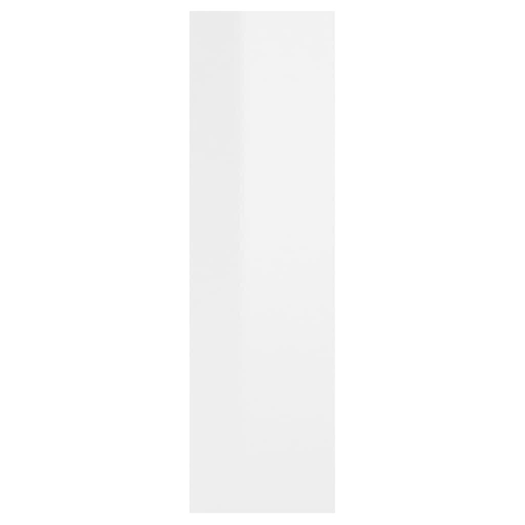 vidaXL sienas plaukts, spīdīgi balts, 75x16x55 cm, skaidu plāksne cena un informācija | Plaukti | 220.lv