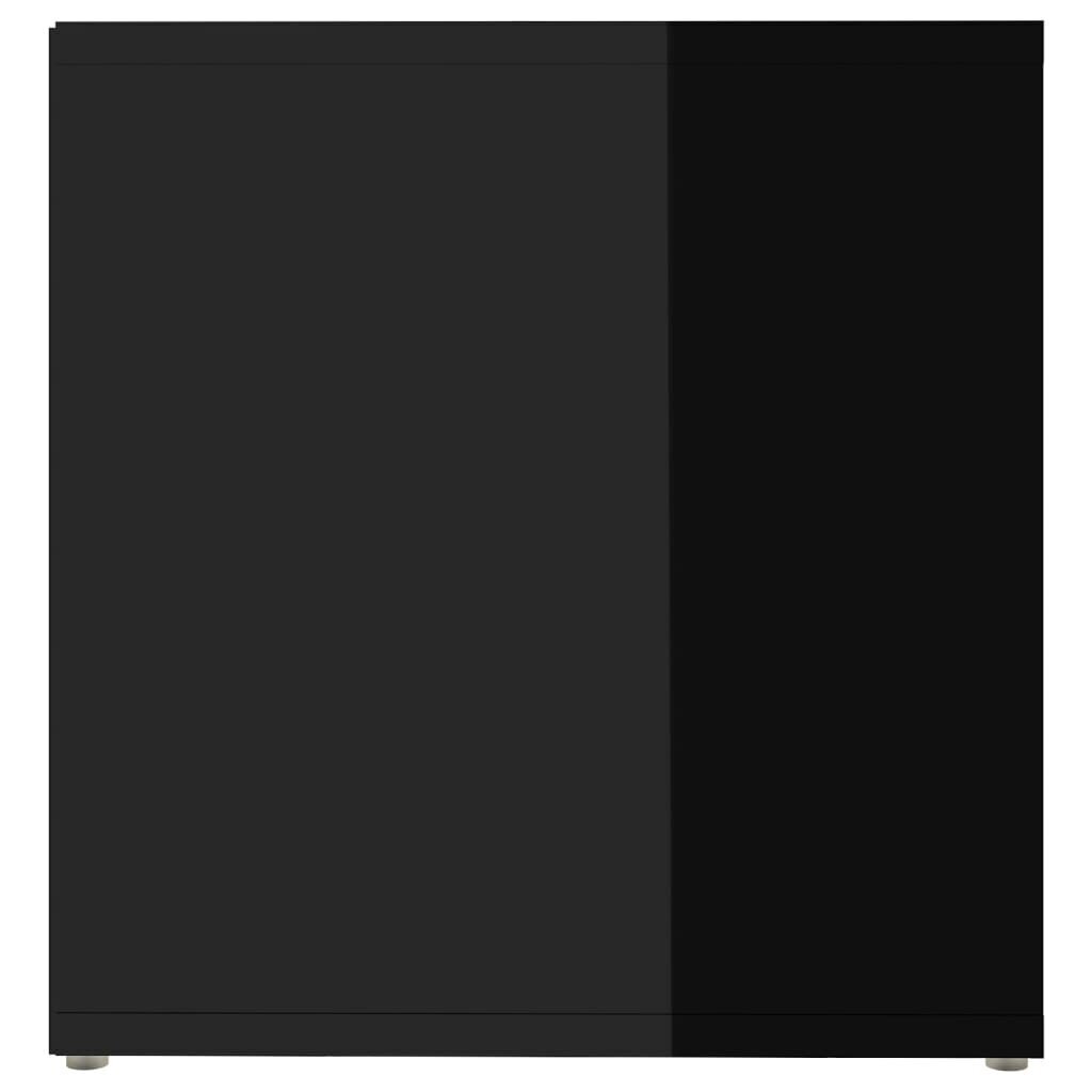 vidaXL TV plaukts, 72x35x36,5 cm, spīdīgi melns, skaidu plāksne cena un informācija | TV galdiņi | 220.lv
