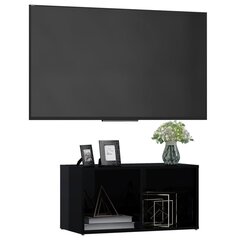 vidaXL TV plaukts, 72x35x36,5 cm, spīdīgi melns, skaidu plāksne цена и информация | Тумбы под телевизор | 220.lv