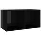 vidaXL TV plaukts, 72x35x36,5 cm, spīdīgi melns, skaidu plāksne цена и информация | TV galdiņi | 220.lv