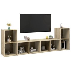 vidaXL TV plaukti, 4 gb., ozolkoka krāsa, 72x35x36,5cm, skaidu plāksne цена и информация | Тумбы под телевизор | 220.lv