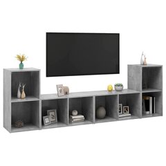 vidaXL TV plaukti, 4 gab., betona pelēki, 72x35x36,5 cm, skaidu plātne цена и информация | Тумбы под телевизор | 220.lv