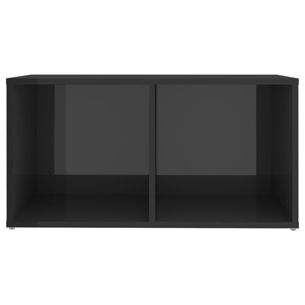 vidaXL TV plaukti, 4 gb., spīdīgi pelēki, 72x35x36,5 cm, skaidu plātne цена и информация | TV galdiņi | 220.lv