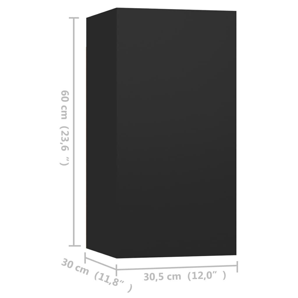 vidaXL TV skapīši, 4 gab., 30,5x30x60 cm, melni, skaidu plāksne цена и информация | TV galdiņi | 220.lv