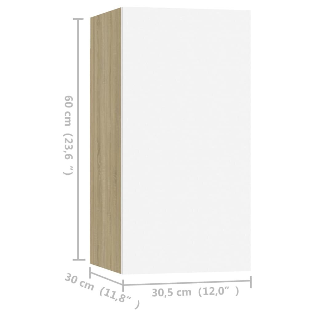 vidaXL TV skapīši, 4 gab., 30,5x30x60 cm, balti, ozola, skaidu plāksne cena un informācija | TV galdiņi | 220.lv