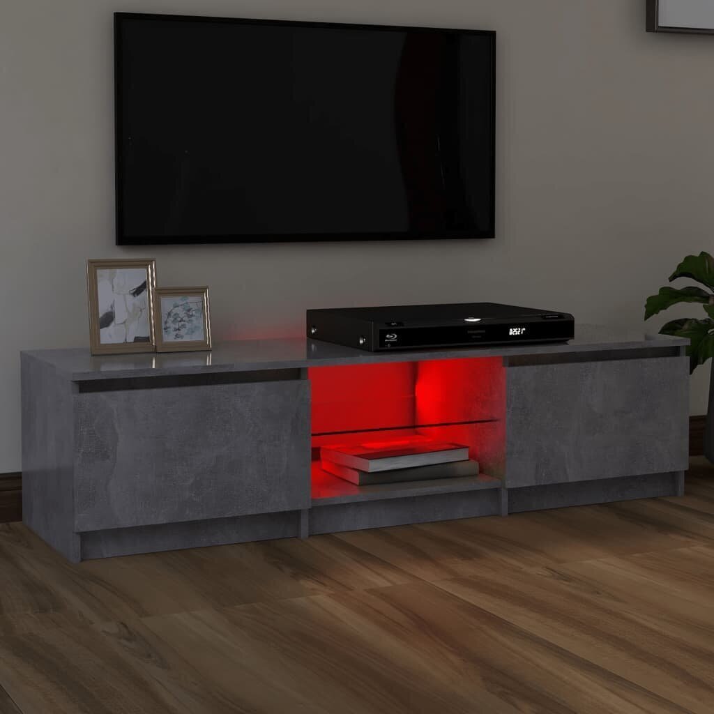 vidaXL TV skapītis ar LED lampiņām, 140x40x35,5 cm, betona pelēks cena un informācija | TV galdiņi | 220.lv