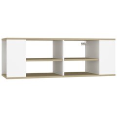 vidaXL sienas TV plaukts, balts, ozolkoka, 102x35x35 cm, skaidu plātne цена и информация | Тумбы под телевизор | 220.lv