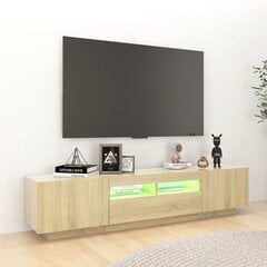 vidaXL TV skapītis ar LED lampiņām, 180x35x40 cm, ozolkoka krāsa cena un informācija | TV galdiņi | 220.lv