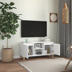 vidaXL TV skapītis ar masīvkoka kājām, balts, 103,5x35x50 cm цена и информация |  Тумбы под телевизор | 220.lv