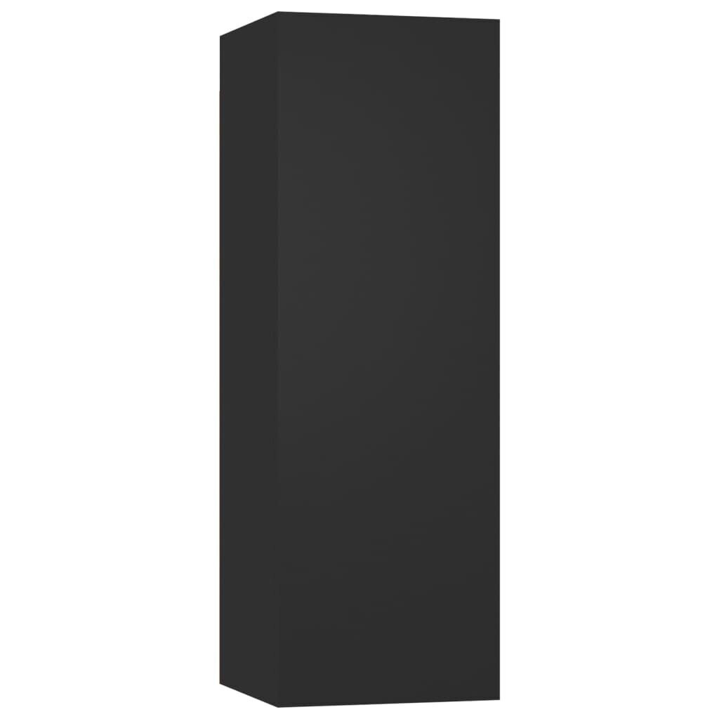vidaXL 3-daļīgs TV plauktu komplekts, melns, skaidu plāksne cena un informācija | TV galdiņi | 220.lv