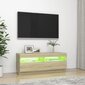 vidaXL TV galdiņš ar LED lampiņām, ozolkoka krāsa, 100x35x40 cm цена и информация | TV galdiņi | 220.lv