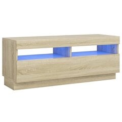 vidaXL TV galdiņš ar LED lampiņām, ozolkoka krāsa, 100x35x40 cm цена и информация | Тумбы под телевизор | 220.lv