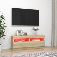vidaXL TV galdiņš ar LED lampiņām, ozolkoka krāsa, 100x35x40 cm cena un informācija | TV galdiņi | 220.lv